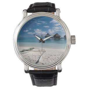 Reloj De Pulsera Bungalows desde la playa Motu Toopua