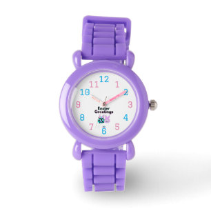 Reloj De Pulsera Bunny Fuzzies Kids Purple Silicone Watch