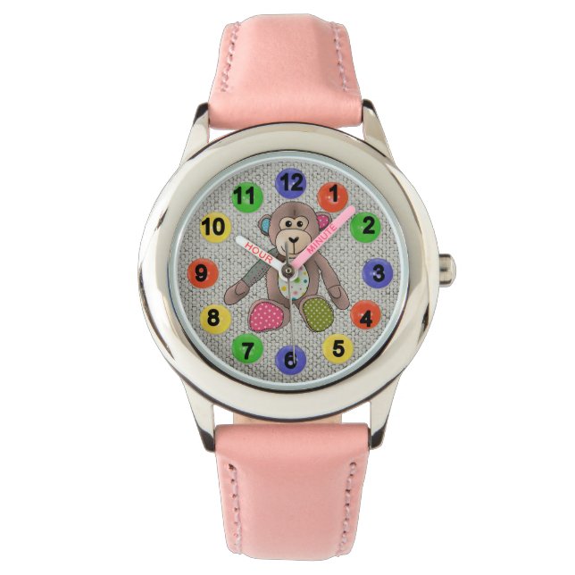 Reloj De Pulsera bunte Zahlen mit Affe (Anverso)