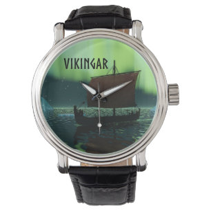 Reloj De Pulsera Buque Viking Y Luces Del Norte
