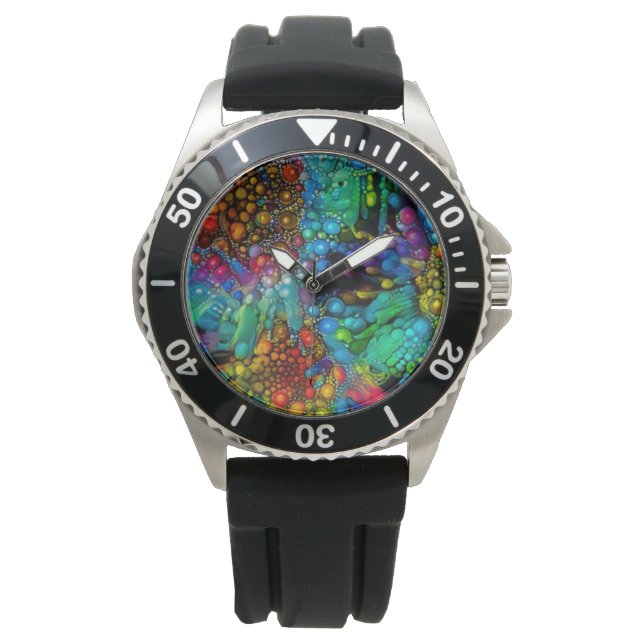 Reloj De Pulsera Burbuja psicodélica explota dias abstractas (Anverso)