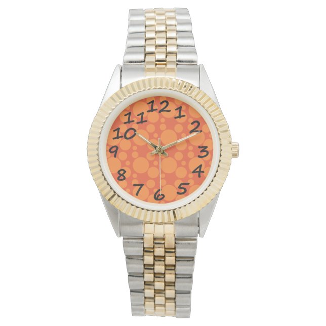 Reloj De Pulsera Burbujas de jabón naranja (Anverso)