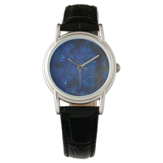Reloj De Pulsera Burbujas de vidrio azul caída (Anverso)