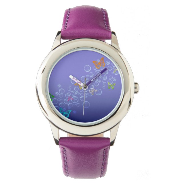 Reloj De Pulsera Burbujas en las mariposas (Anverso)