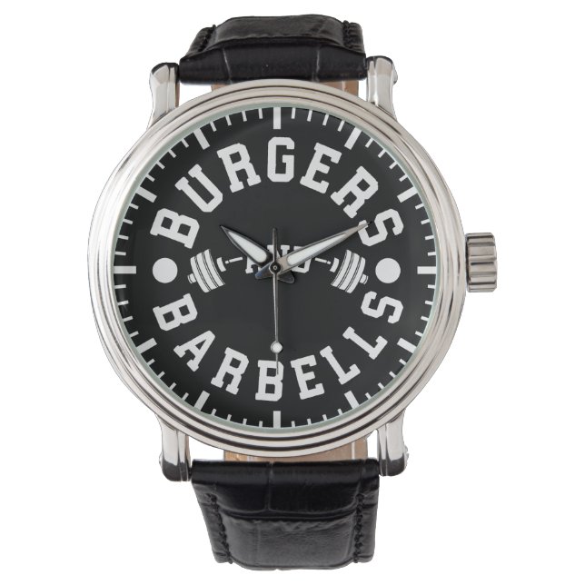 Reloj De Pulsera Burgers and Barbells - Graciosa motivación de entr (Anverso)