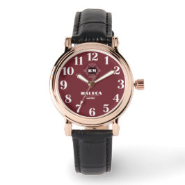 Reloj De Pulsera Burgundy Elegance Custom name