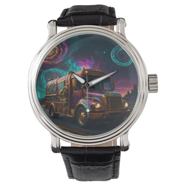 Reloj De Pulsera Bus de motor de gravedad Steampunk (Anverso)