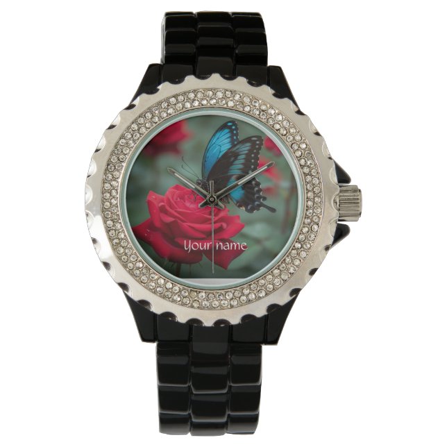 Reloj De Pulsera Butterfly and Roses - Beautiful  (Anverso)