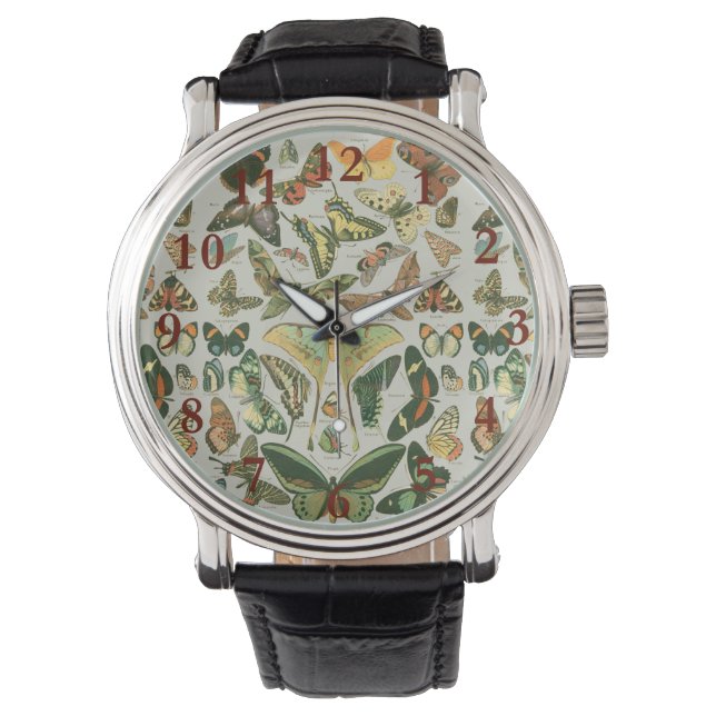 Reloj De Pulsera Butterfly Vintage Antiguo Butterflies Art (Anverso)