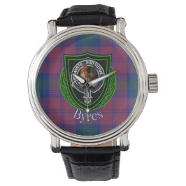Reloj De Pulsera Byres Scottish Clan Tartan & Crest