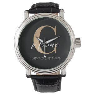Reloj De Pulsera C inicial monogramada moderna y nombre personaliza