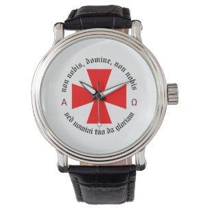 Reloj De Pulsera Caballero Templario Alpha-Omega Non Nobis Domine