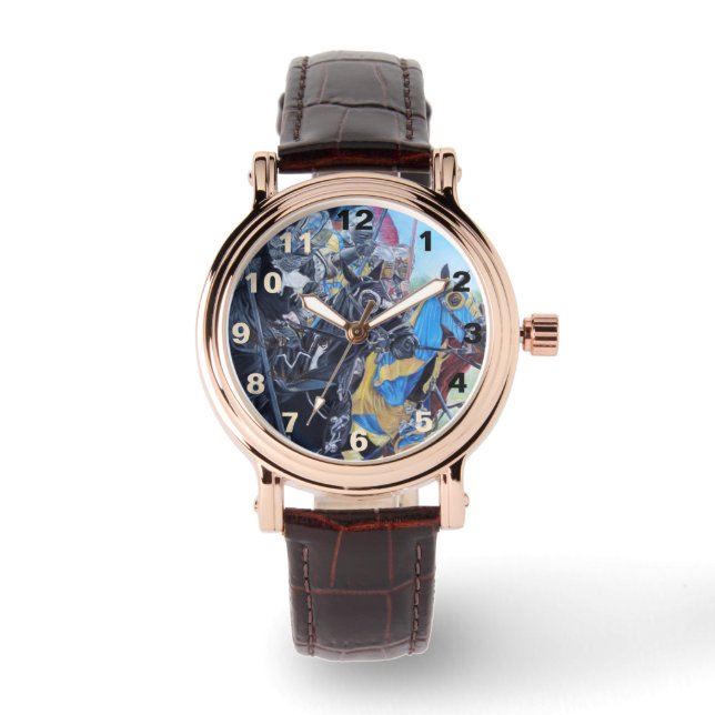 Reloj De Pulsera caballeros medievales históricos deambulando a cab (Anverso)