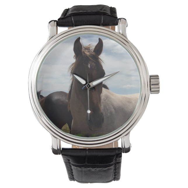 Reloj De Pulsera Caballo árabe marrón, (Anverso)