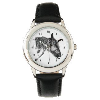Reloj De Pulsera Caballo blanco y negro