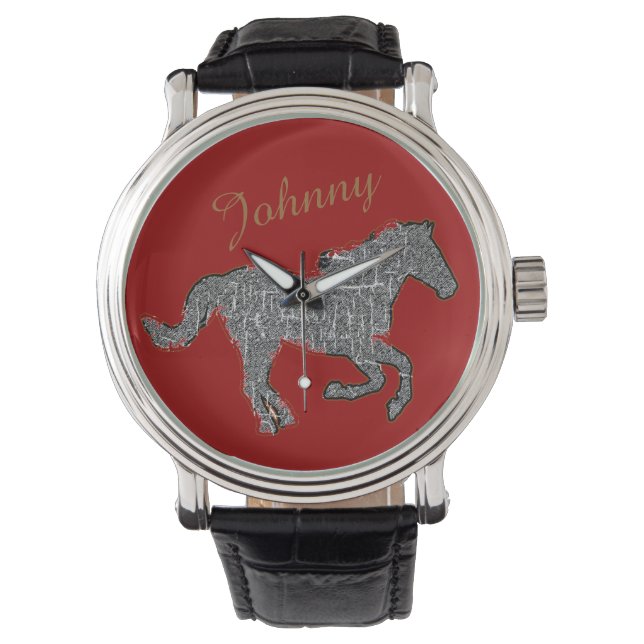 Reloj De Pulsera caballo con nombre (Anverso)