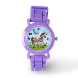 Reloj De Pulsera Caballo Cute Brown y Negro personalizado