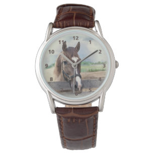 Reloj De Pulsera Caballo de Brown con el halter