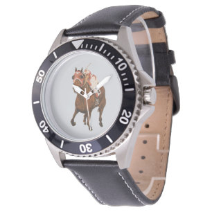 Reloj De Pulsera Caballo de Carreras Puro Sangre Gana Carrera de Ri