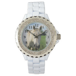 Reloj De Pulsera Caballo de cuarzo gris en tablero encalado