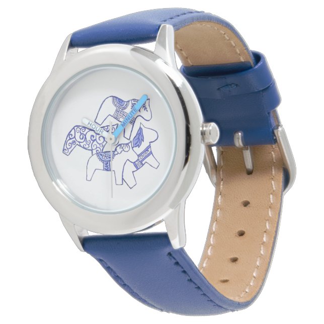 Reloj De Pulsera Caballo de Dala Azul (Angular)