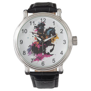 Reloj De Pulsera Caballo de guerrero en acuarela