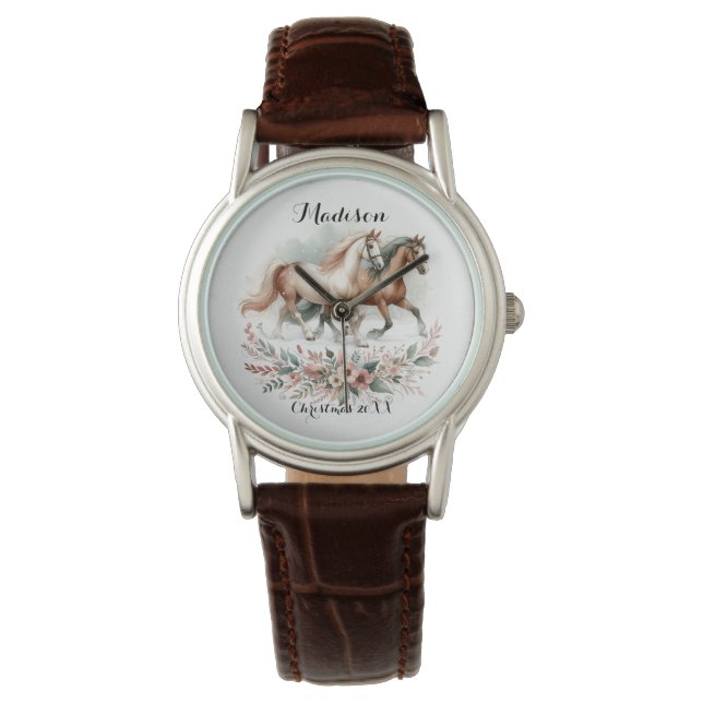 Reloj De Pulsera Caballo de Navidad (Anverso)