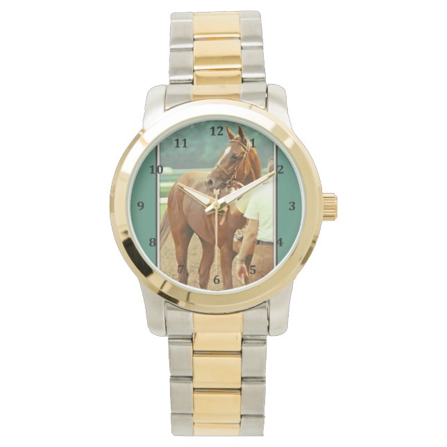 Reloj De Pulsera Caballo De Raza Afirmado De Toroughbred 1978 (Anverso)