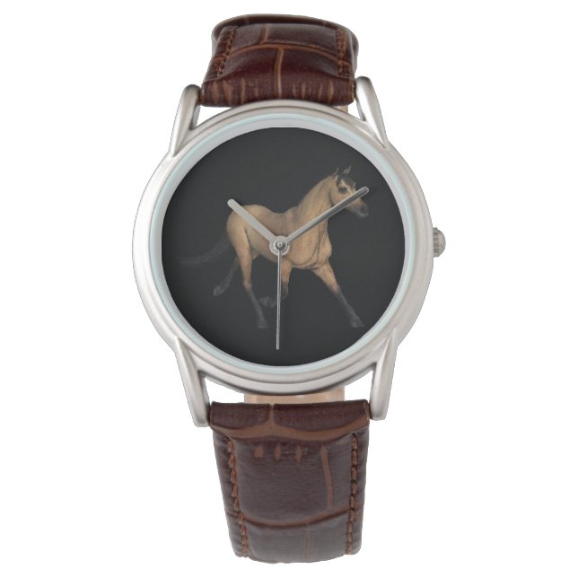 Reloj De Pulsera Caballo elegante de pintura al óleo (Anverso)