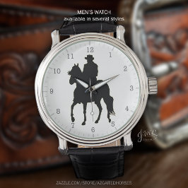 Reloj De Pulsera Caballo Fino de Paso y Silhouette de Viaje