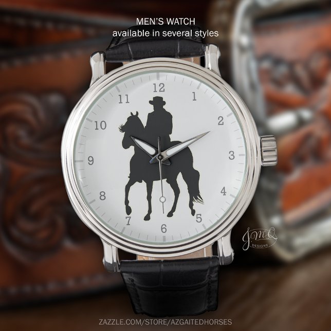 Reloj De Pulsera Caballo Fino de Paso y Silhouette de Viaje (Classic Paso Fino rider silhouette watch design ⌚🐎)
