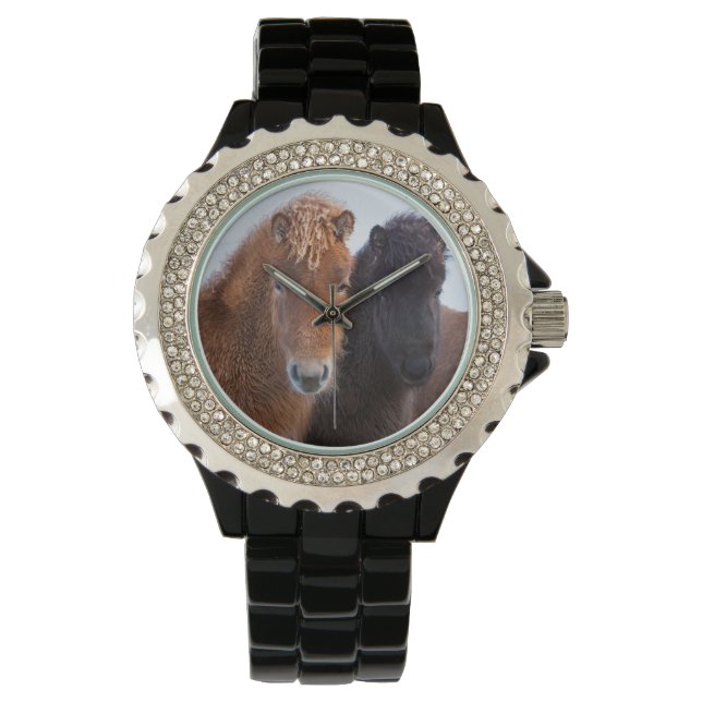 Reloj De Pulsera Caballo islandés durante el invierno en Islandia (Anverso)