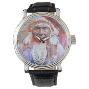 Reloj De Pulsera Caballo loco nativo americano