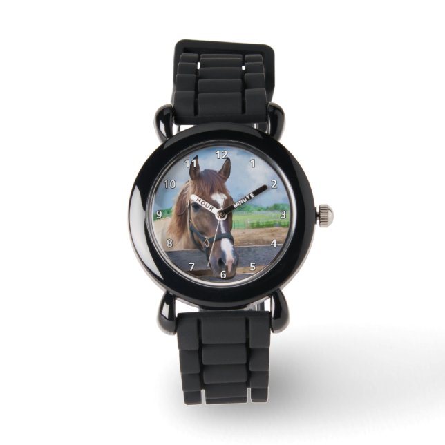Reloj De Pulsera Caballo marrón con halter (Anverso)