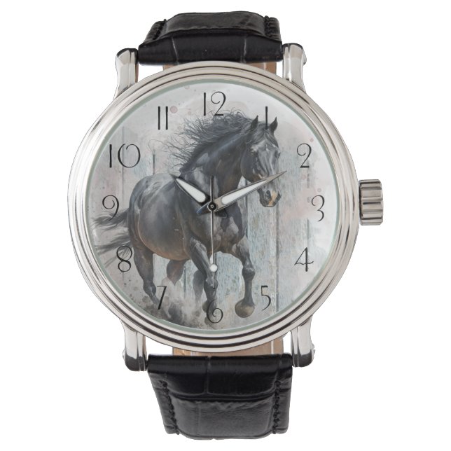 Reloj De Pulsera Caballo negro (Anverso)