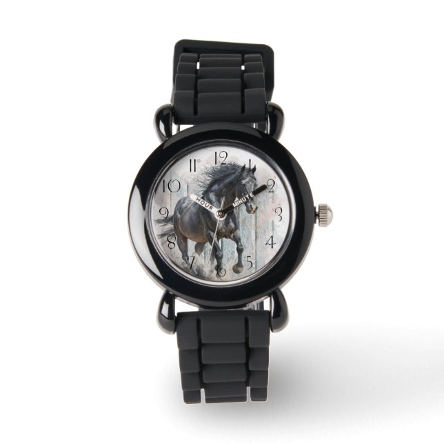 Reloj De Pulsera Caballo negro (Anverso)