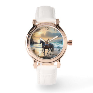 Reloj De Pulsera Caballo Palomino En La Playa,