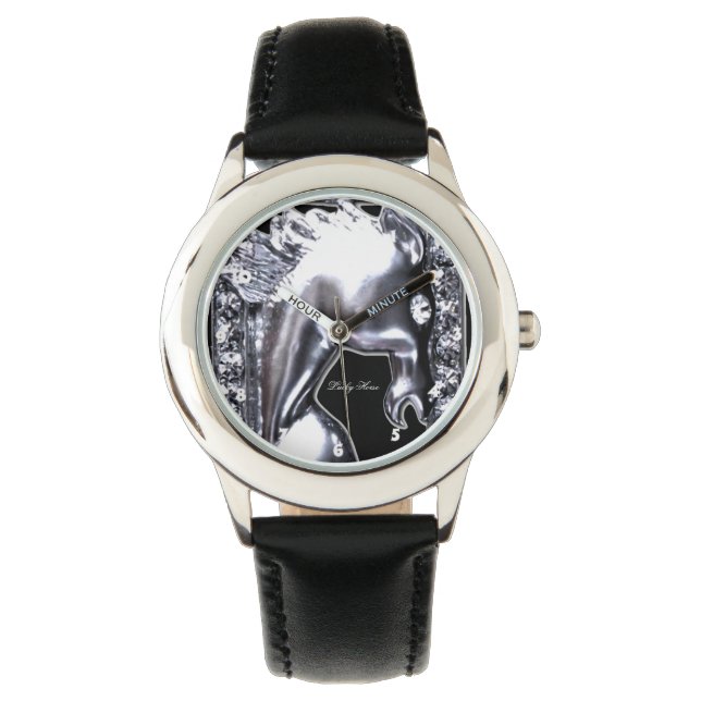 Reloj De Pulsera Caballo plateado (Anverso)