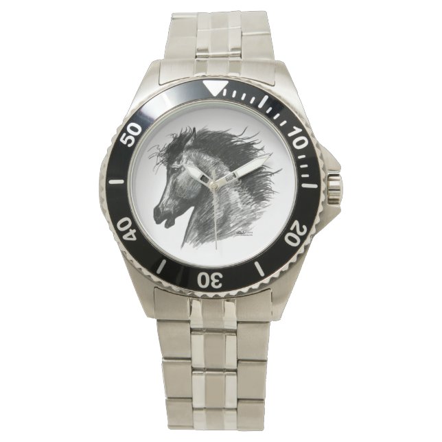 Reloj De Pulsera Caballo Salvaje Ferviente (Anverso)