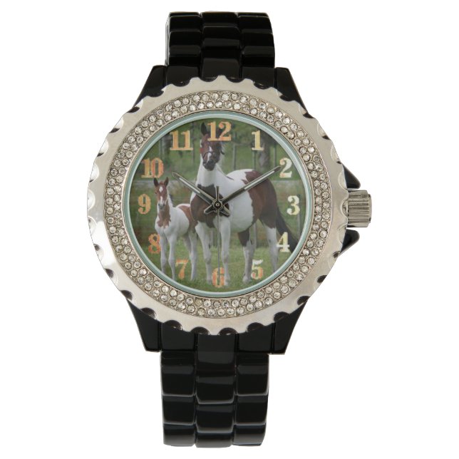 Reloj De Pulsera Caballo y colt: Diamante de imitación del esmalte  (Anverso)