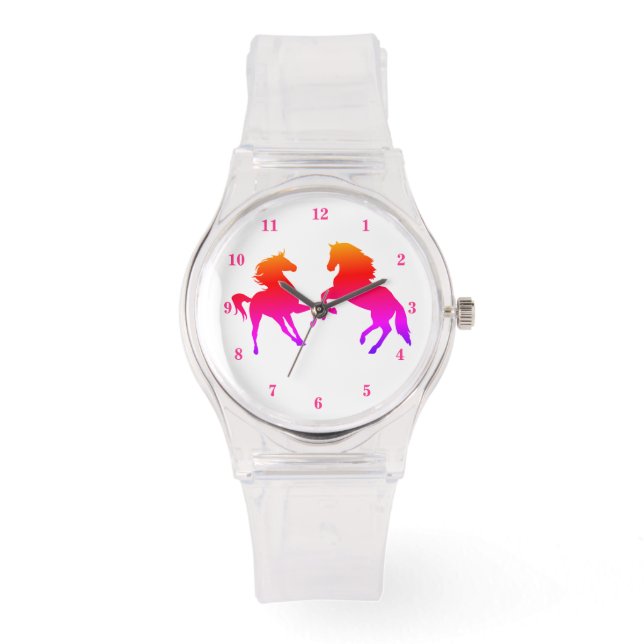 Reloj De Pulsera Caballos de colores - Hermoso (Anverso)