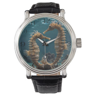 Reloj De Pulsera Caballos De Mar Románticos Amanecer Bajo El Océano