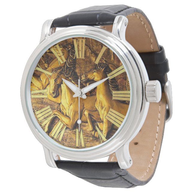 Reloj De Pulsera Caballos dorados (Angular)