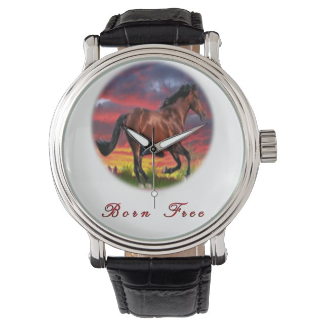 Reloj De Pulsera Caballos libres nacidos (Anverso)
