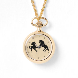 Reloj De Pulsera Caballos negros - Dibujo - Elegir / Añadir su col