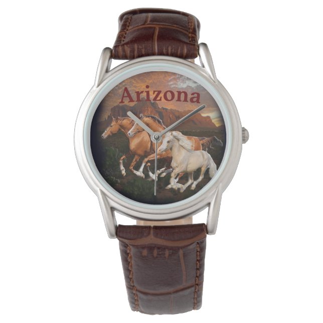 Reloj De Pulsera caballos salvajes de Arizona (Anverso)
