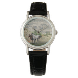 Reloj De Pulsera Caballos salvajes del Parque Nacional de Theodore 