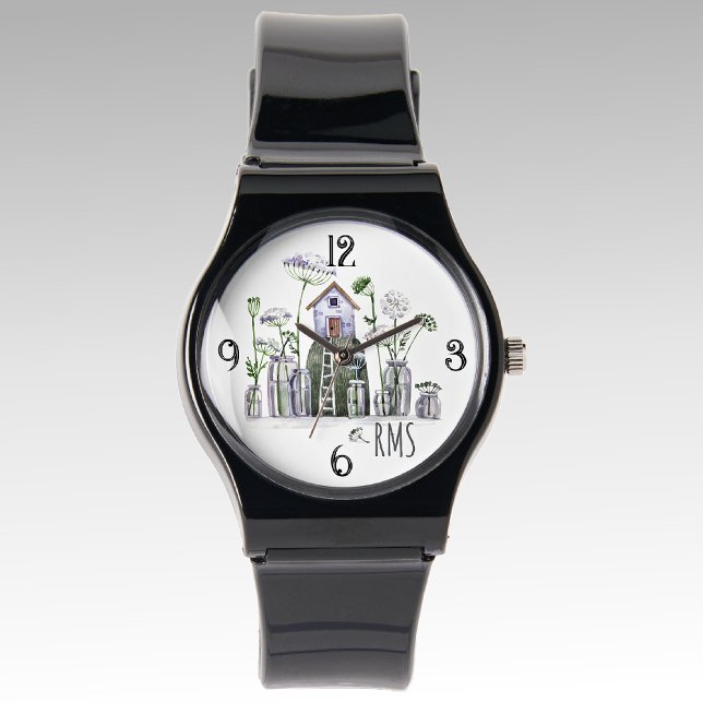 Reloj De Pulsera Cabaña de Cuento de Hadas con Monograma Flores de  (Subido por el creador)