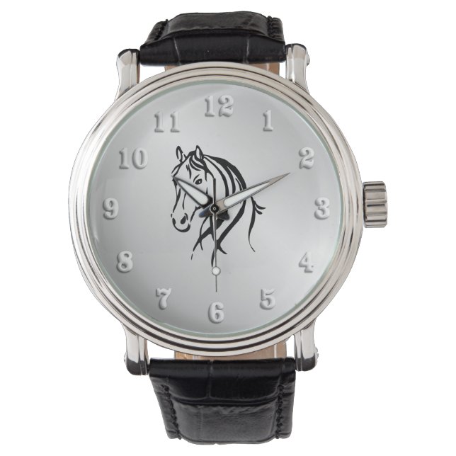 Reloj De Pulsera Cabeza de caballo con plata (Anverso)