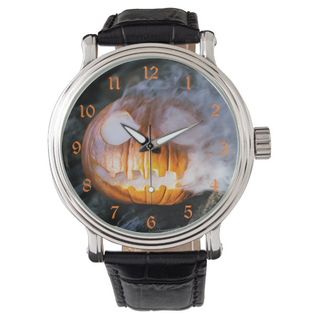 Reloj De Pulsera Cabeza de Jack-o-Lantern del Jinete sin Cabeza en  (Anverso)